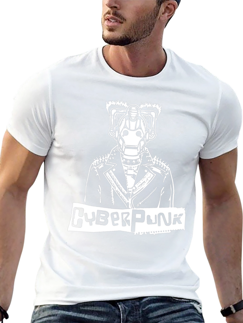 Cyberpunk Robot Graphic T-Shirt
