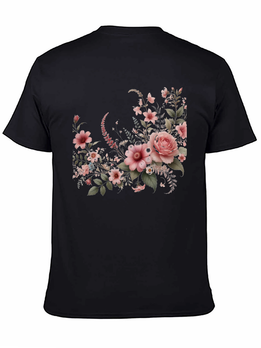 Floral Graphic Black T-Shirt