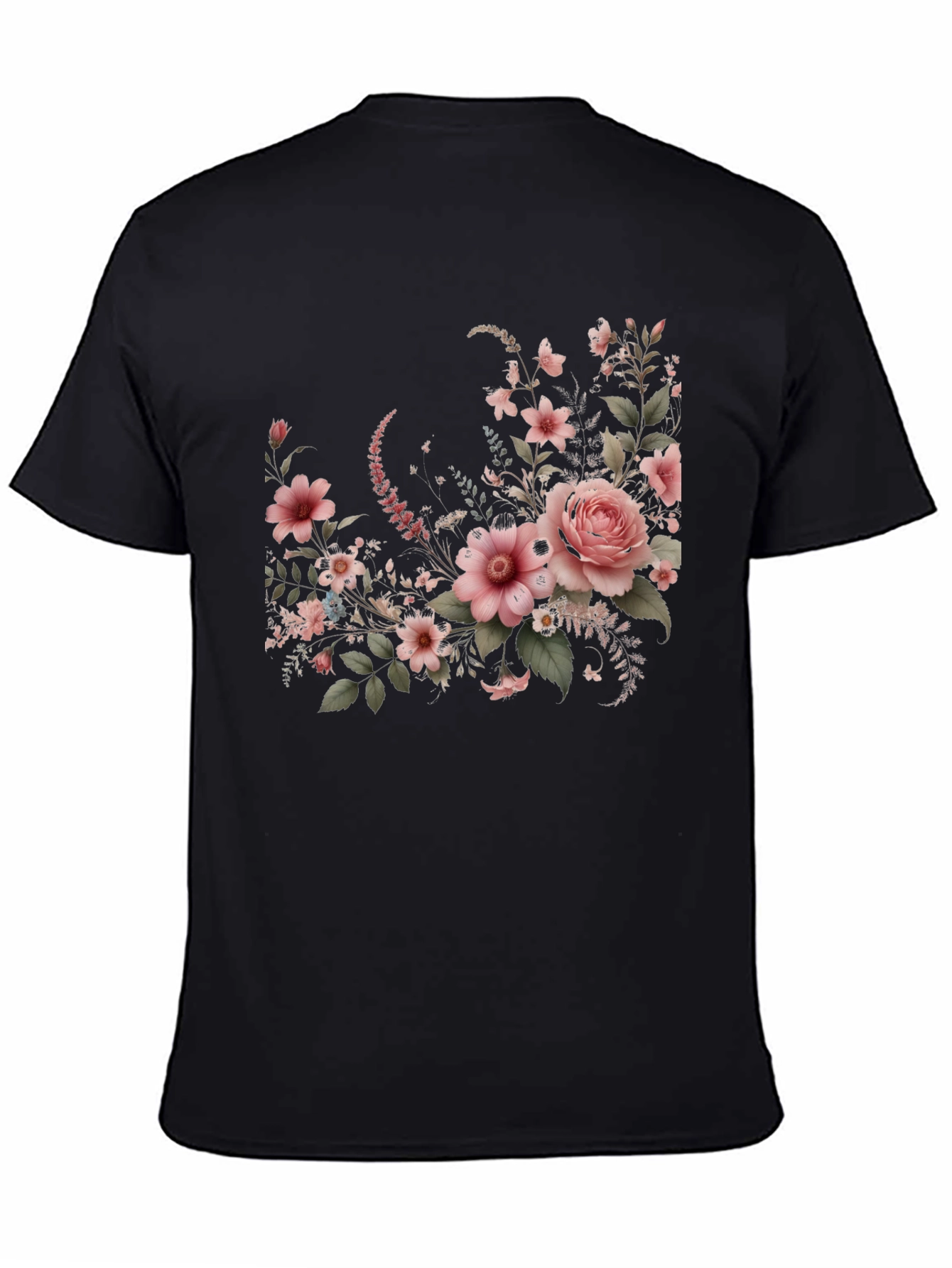 Floral Graphic Black T-Shirt