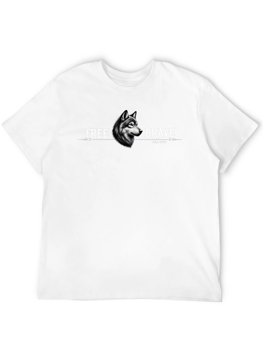 Wolf Spirit Graphic T-Shirt - Free Brave