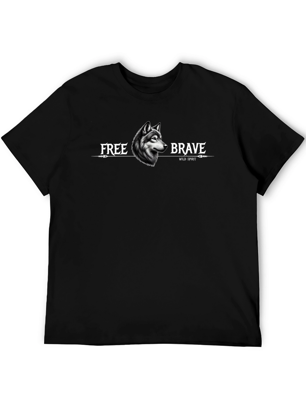 Wolf Spirit Graphic T-Shirt - Free Brave
