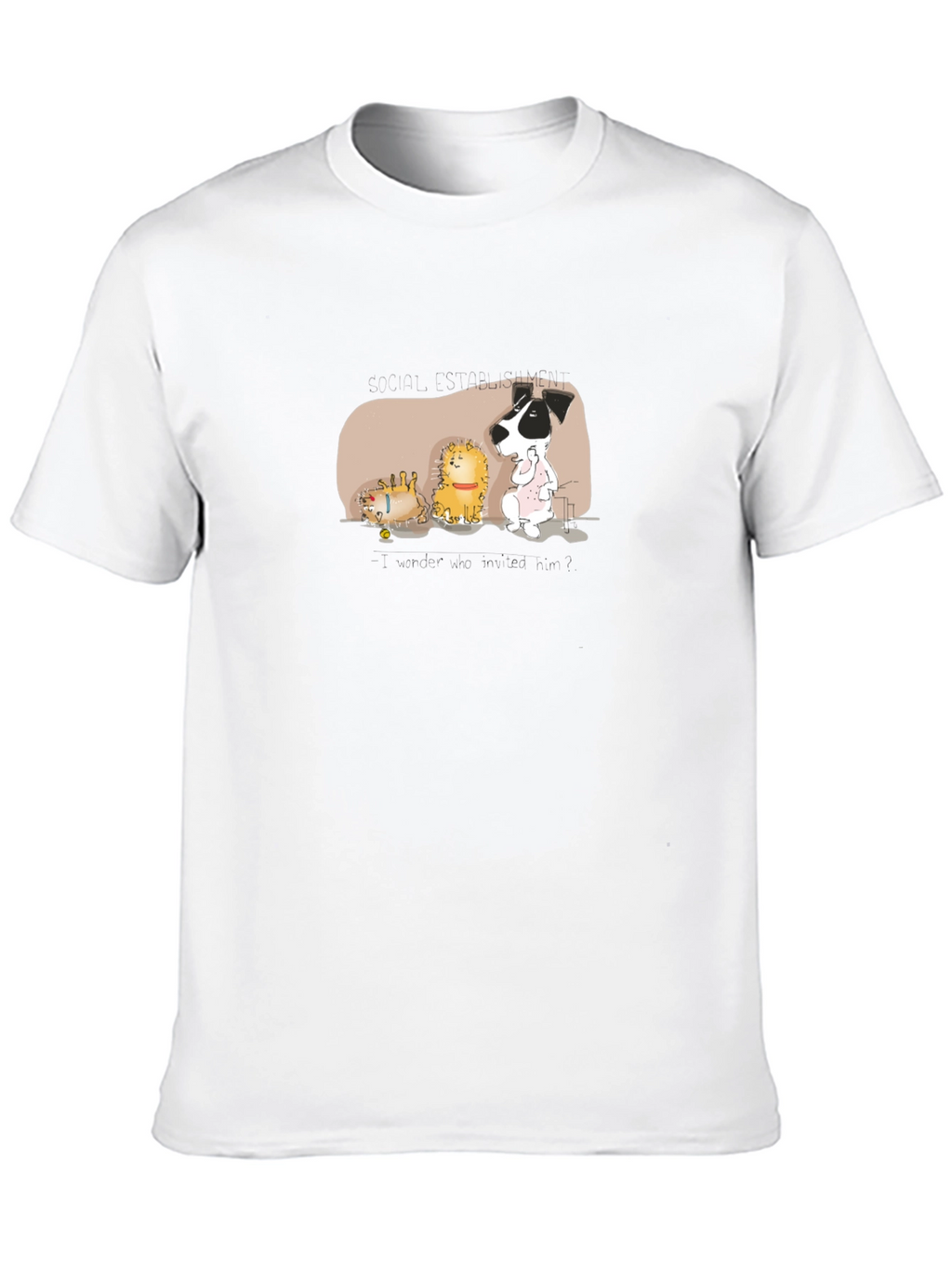 Cartoon Animal Nap Time Black T-Shirt