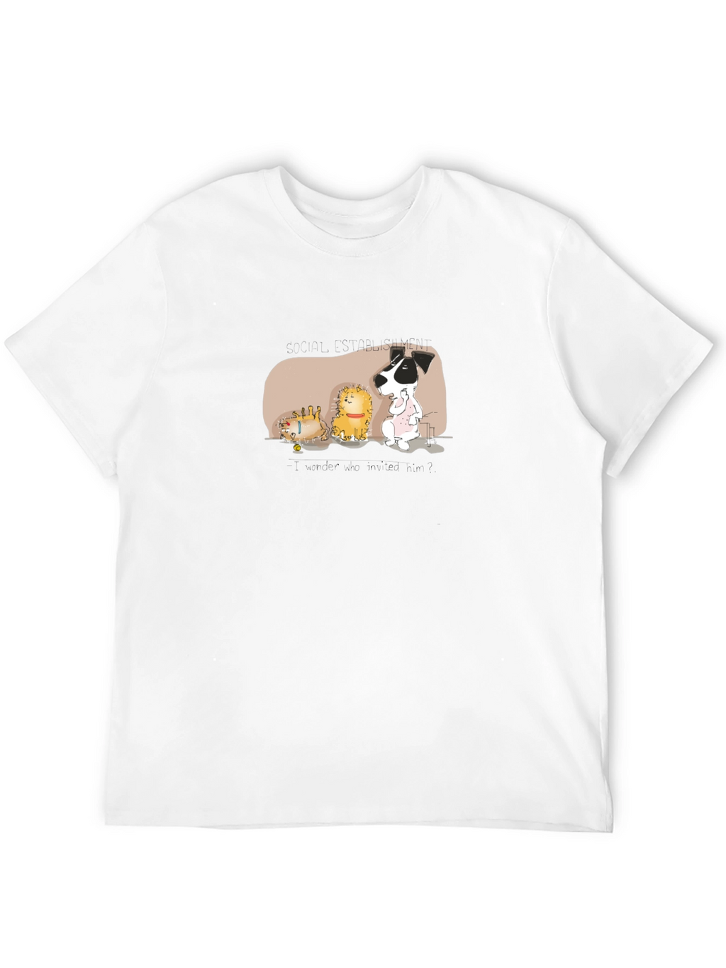 Cartoon Animal Nap Time Black T-Shirt