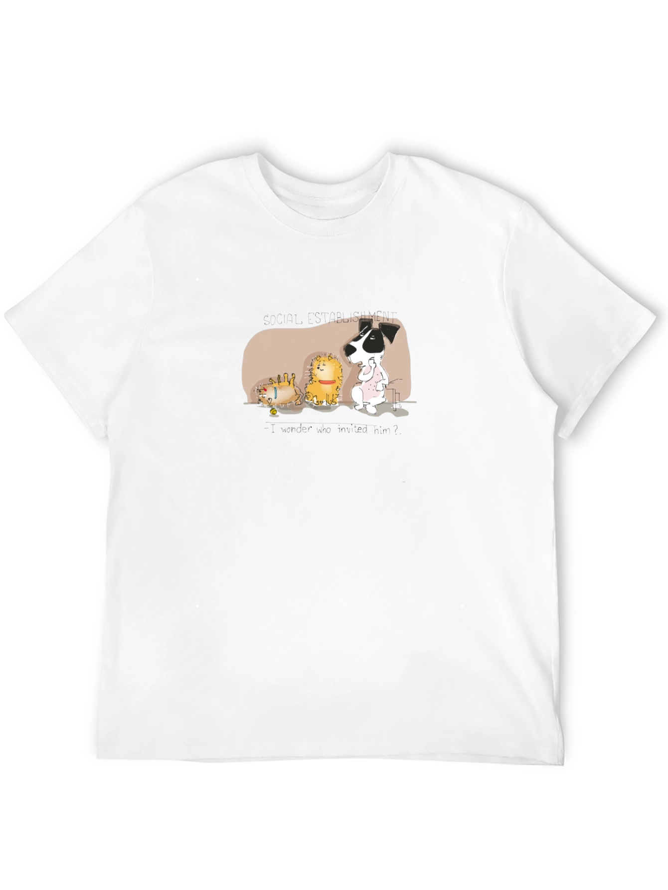 Cartoon Animal Nap Time Black T-Shirt
