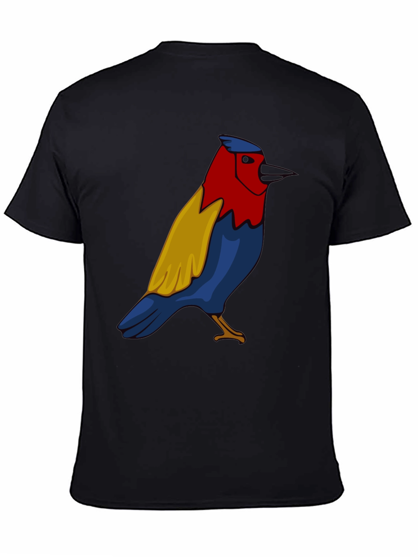 Bird Graphic T-Shirt - Black Casual Tee