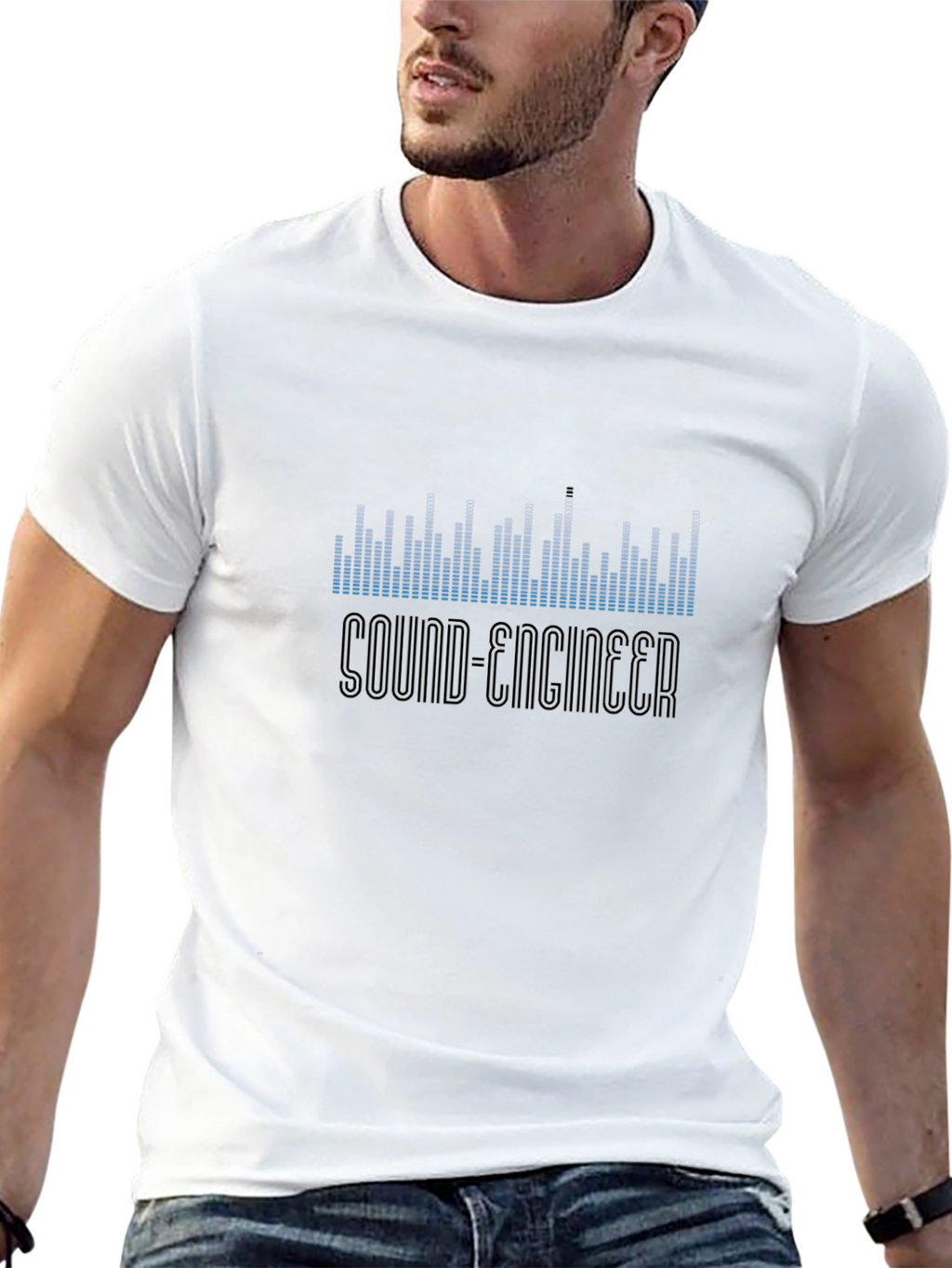 Sound Engineer Black Graphic T-Shirt