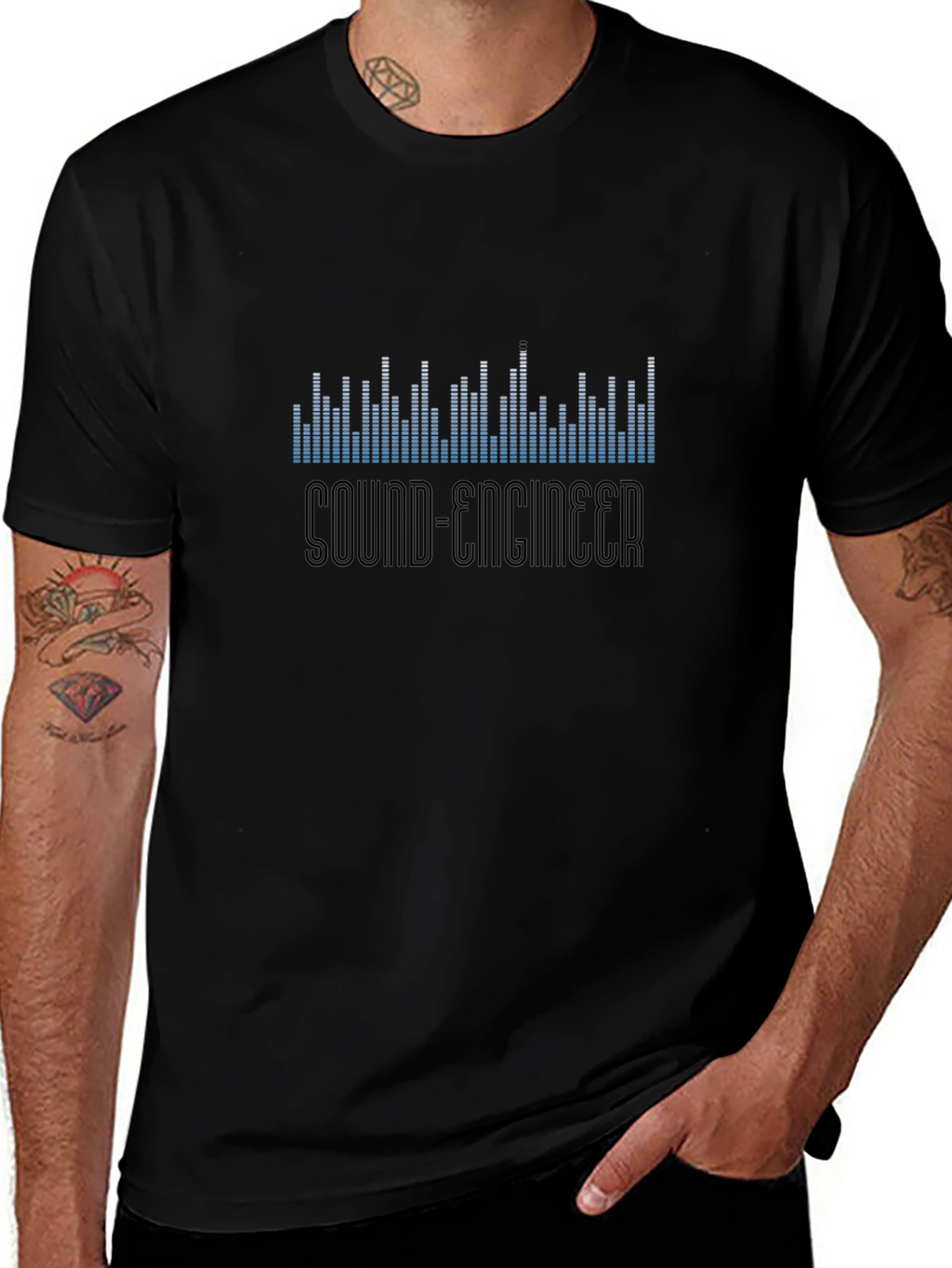 Sound Engineer Black Graphic T-Shirt