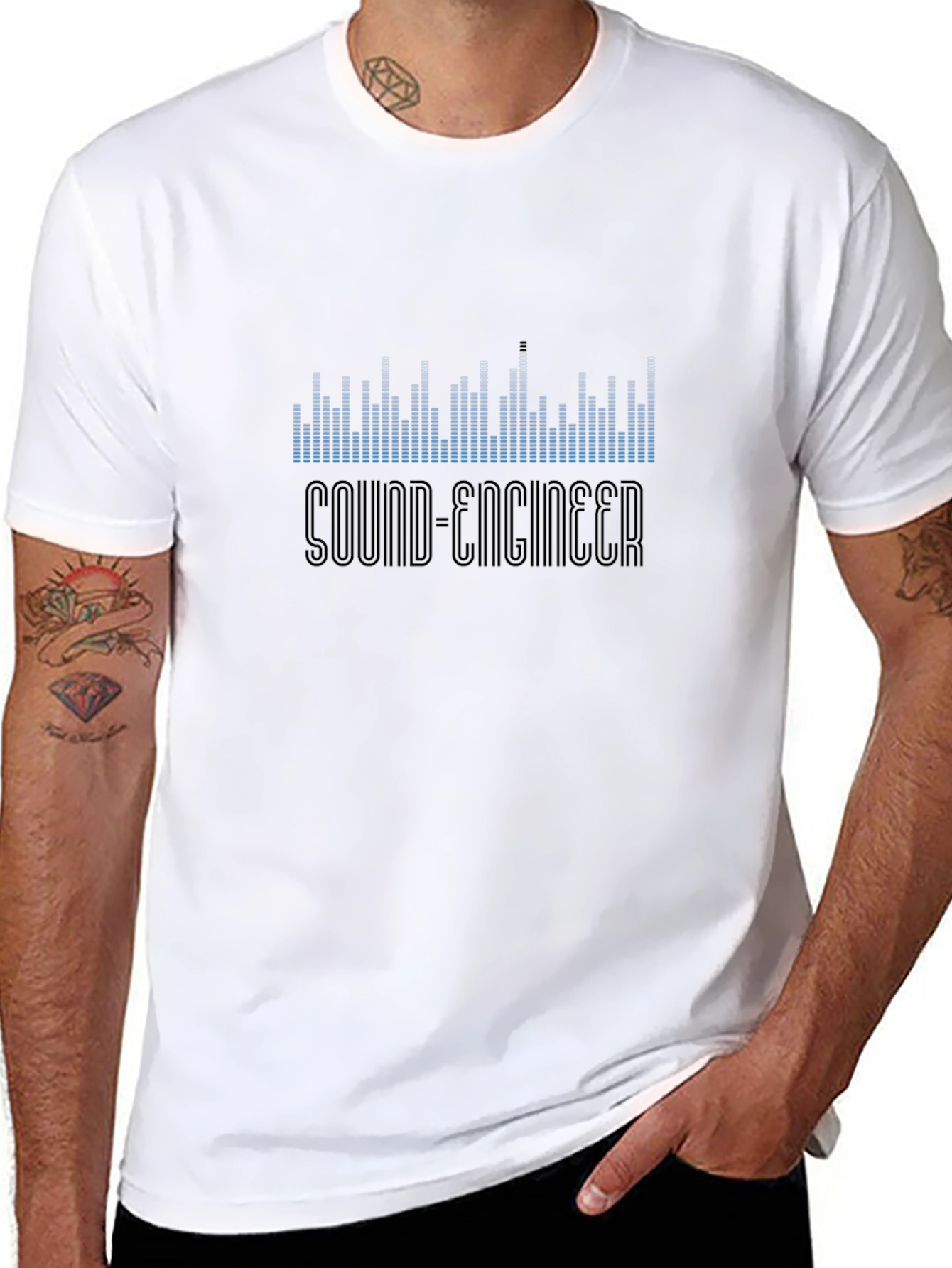 Sound Engineer Black Graphic T-Shirt
