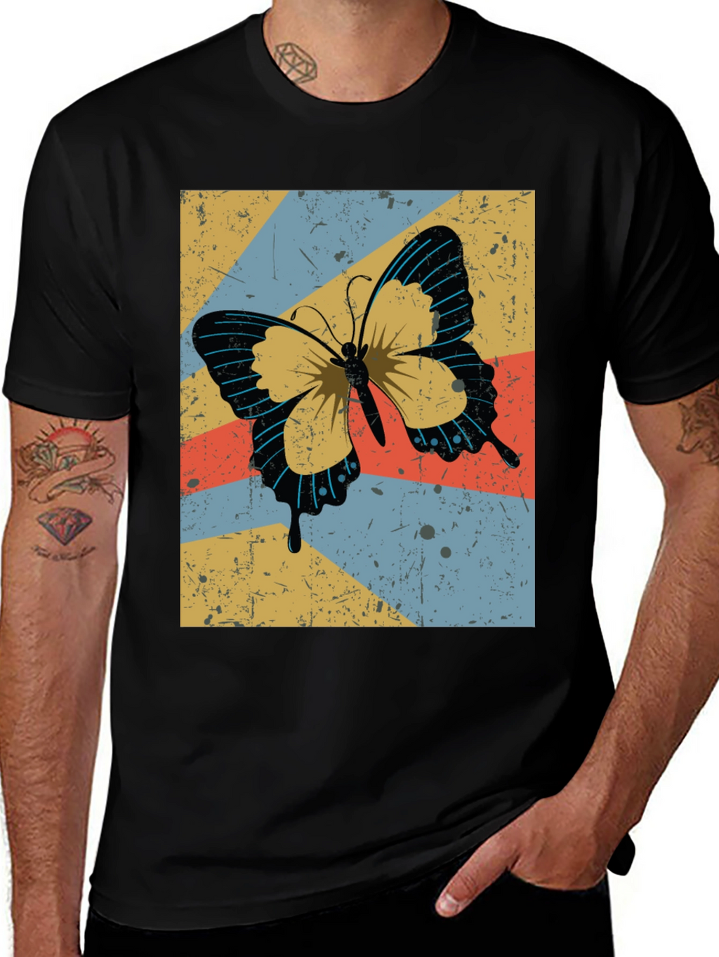Retro Butterfly Graphic Tee - Stylish Comfort