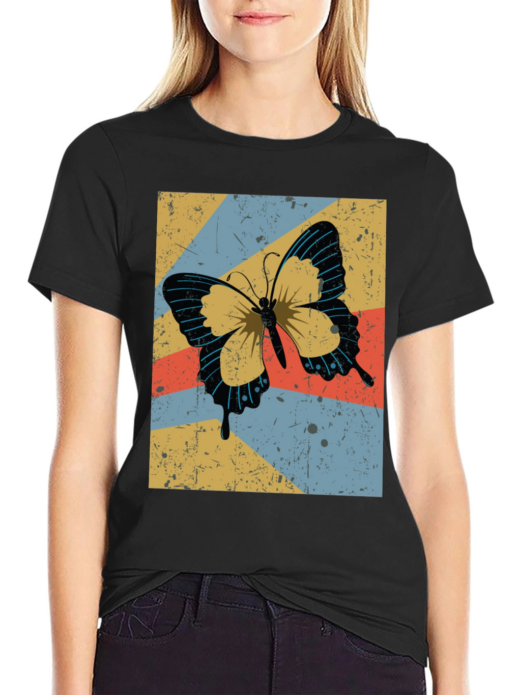 Retro Butterfly Graphic Tee - Stylish Comfort