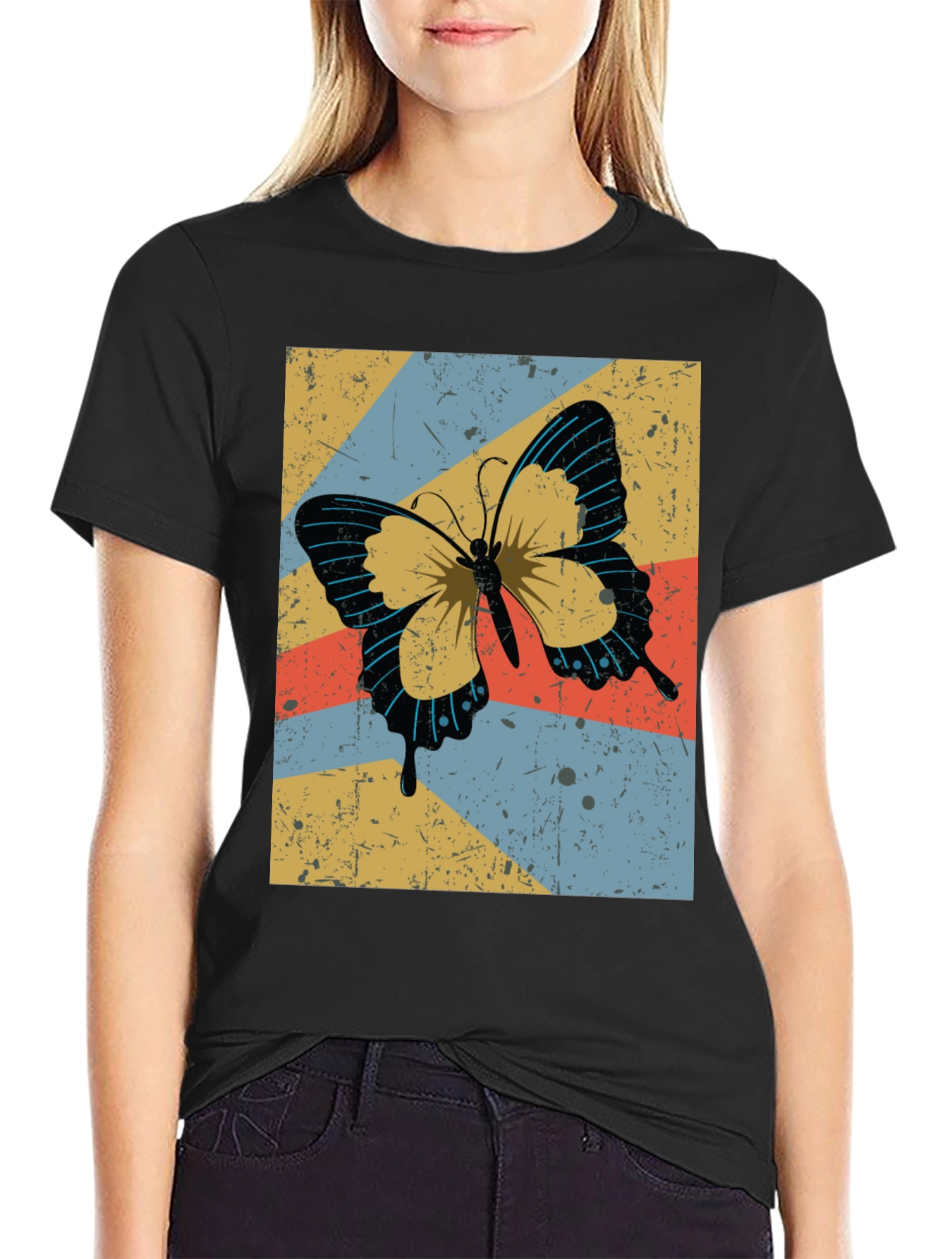 Retro Butterfly Graphic Tee - Stylish Comfort