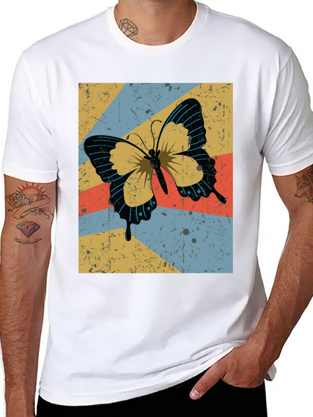 Retro Butterfly Graphic Tee - Stylish Comfort