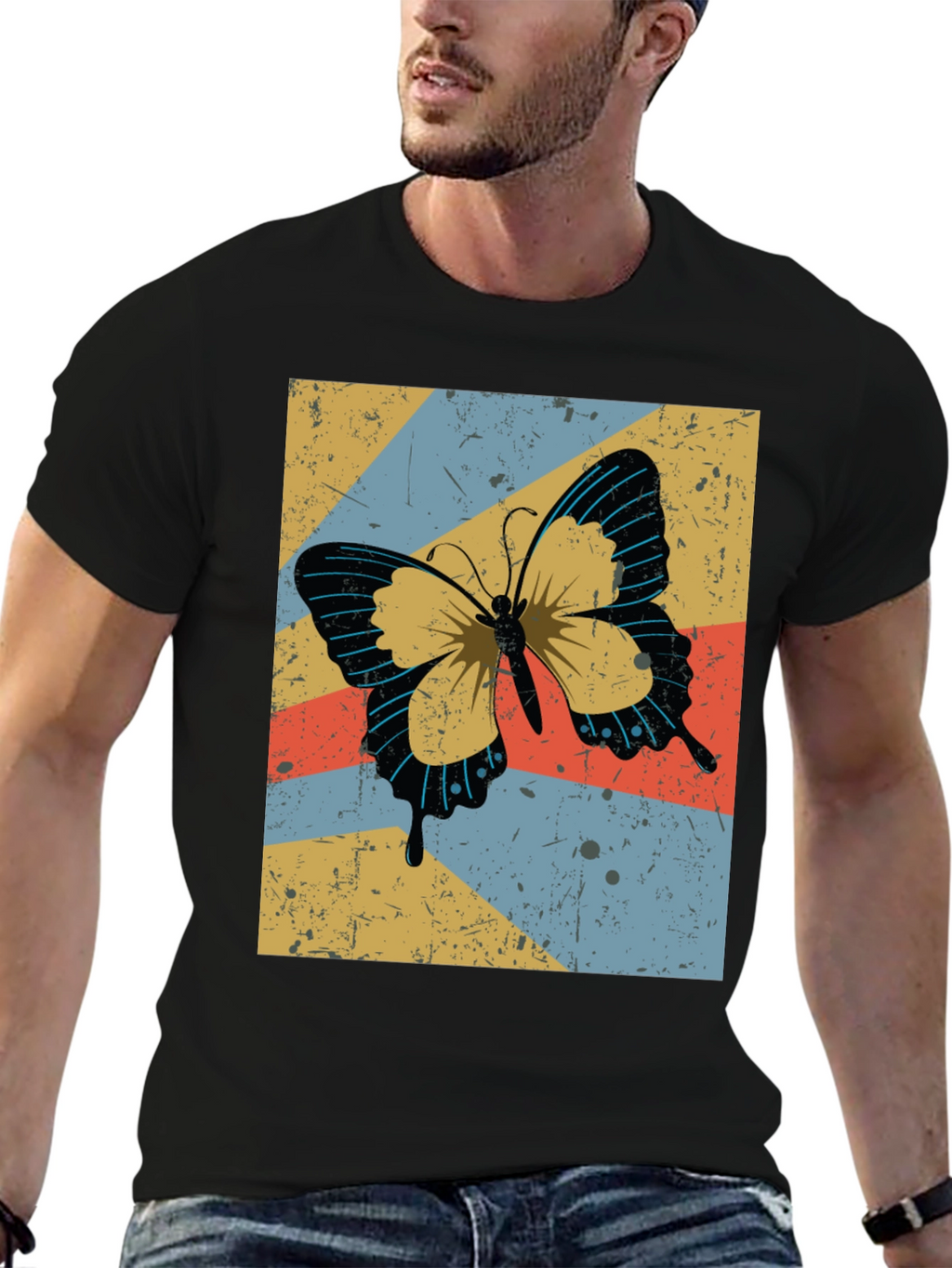 Retro Butterfly Graphic Tee - Stylish Comfort