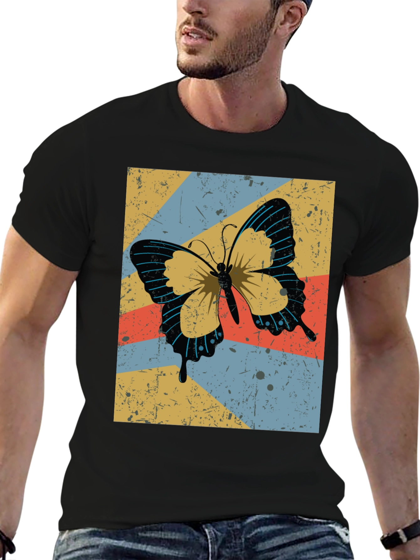 Retro Butterfly Graphic Tee - Stylish Comfort