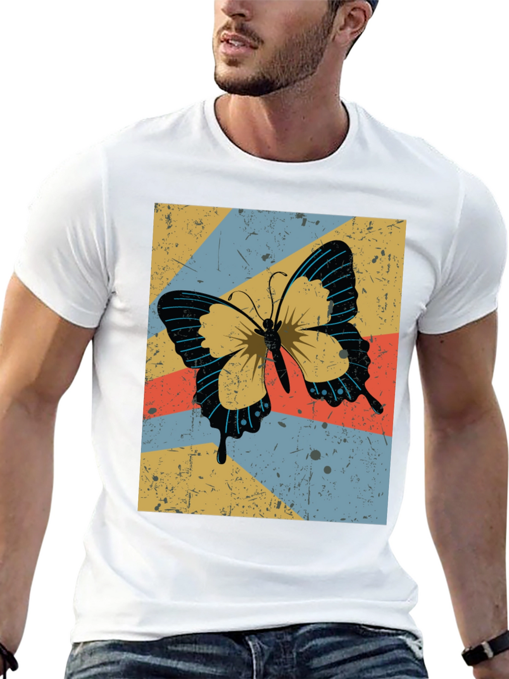 Retro Butterfly Graphic Tee - Stylish Comfort