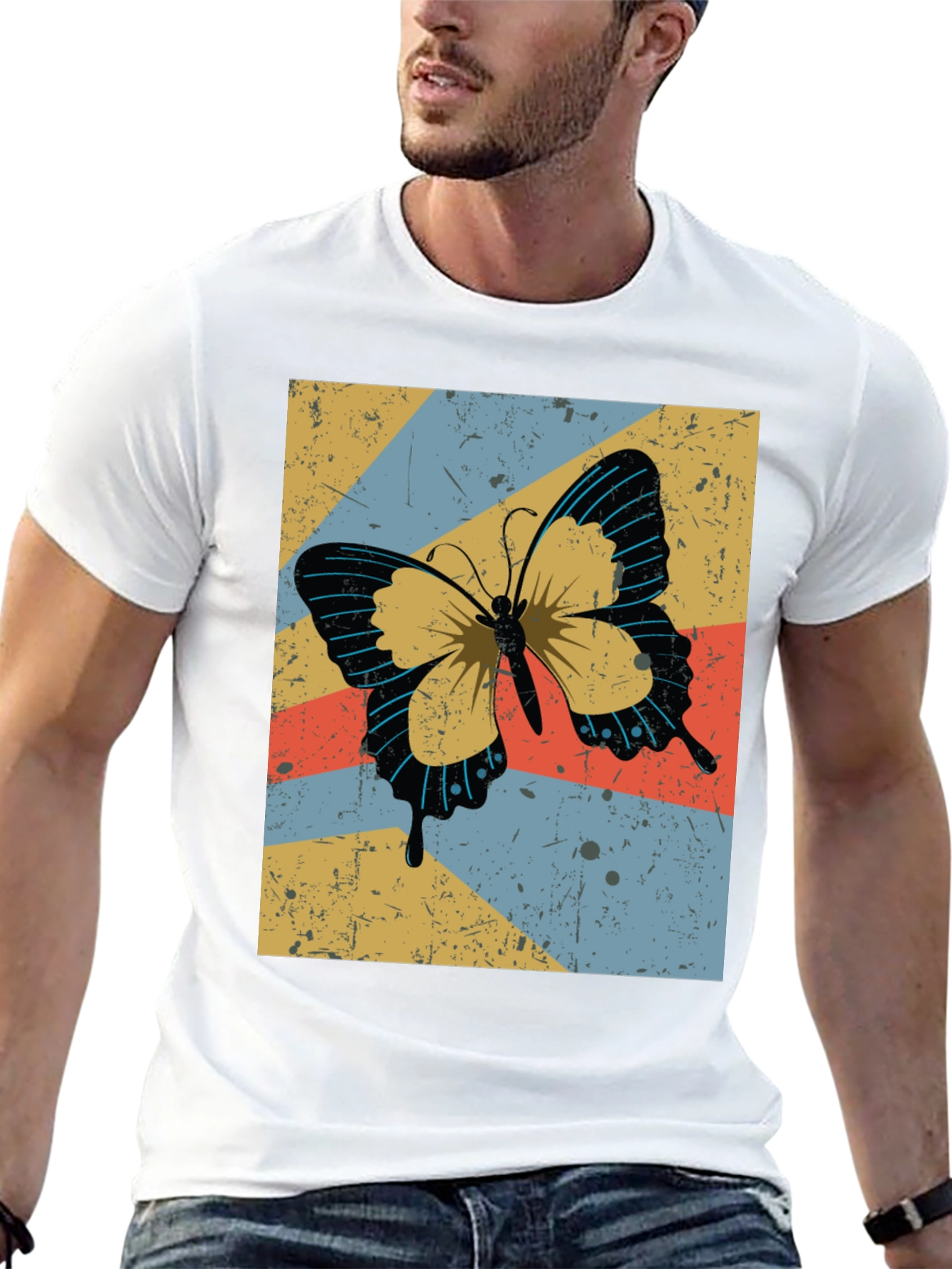 Retro Butterfly Graphic Tee - Stylish Comfort