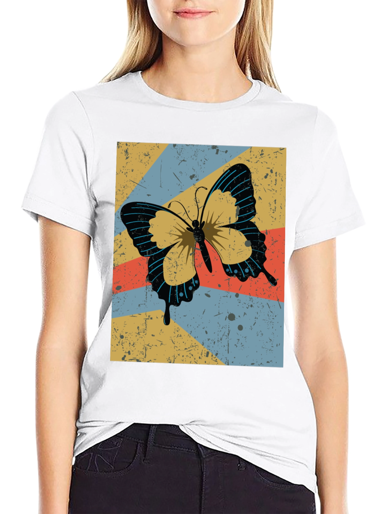 Retro Butterfly Graphic Tee - Stylish Comfort