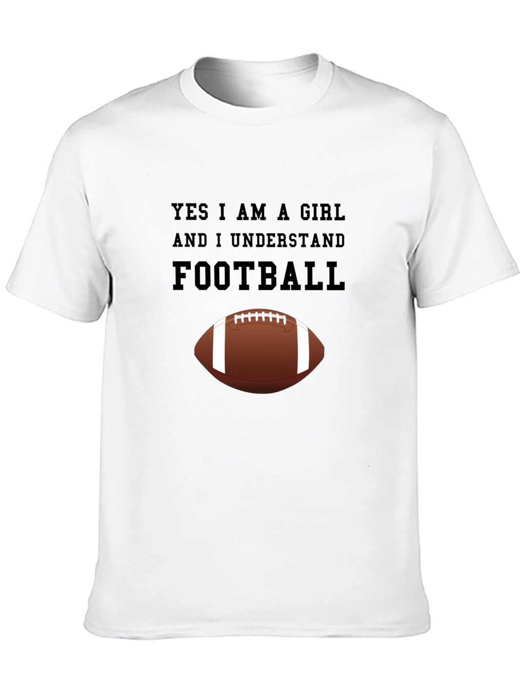 Yes I am a Girl Football T-Shirt
