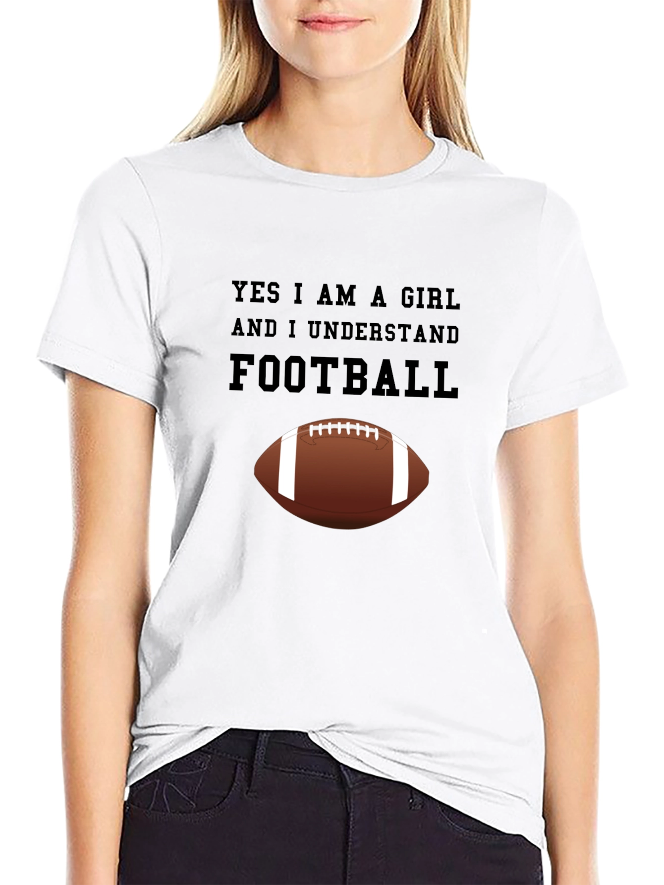 Yes I am a Girl Football T-Shirt