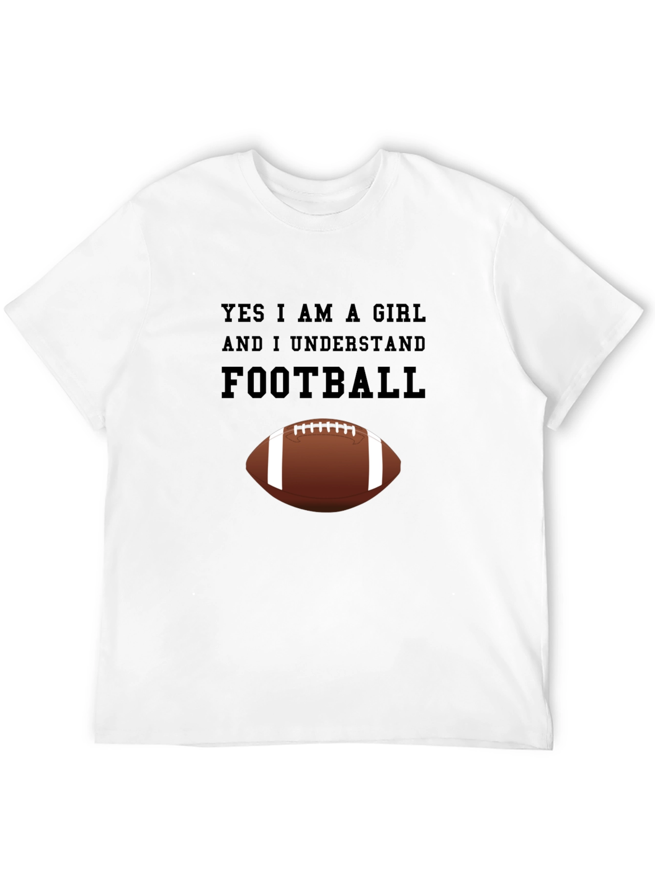 Yes I am a Girl Football T-Shirt