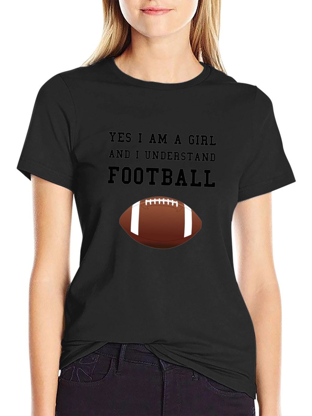 Yes I am a Girl Football T-Shirt