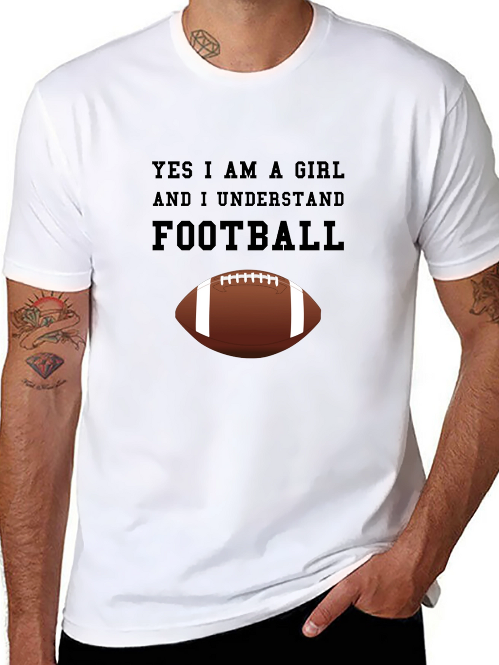 Yes I am a Girl Football T-Shirt
