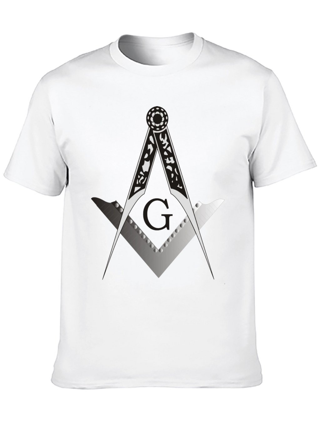 Masonic Compass & Square Black Graphic Tee