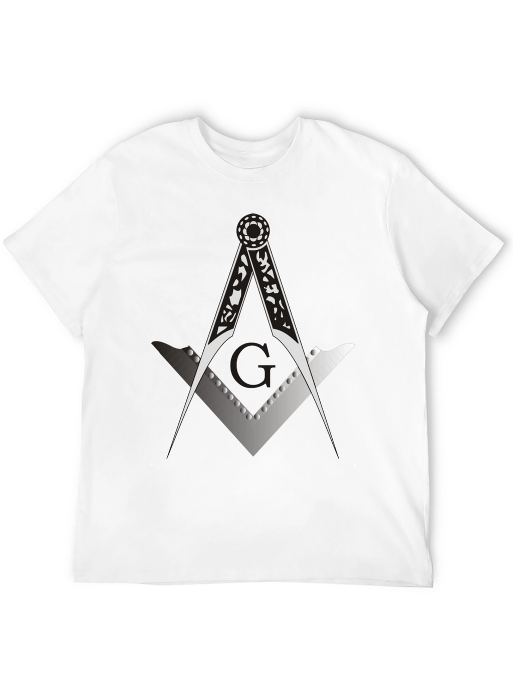 Masonic Compass & Square Black Graphic Tee