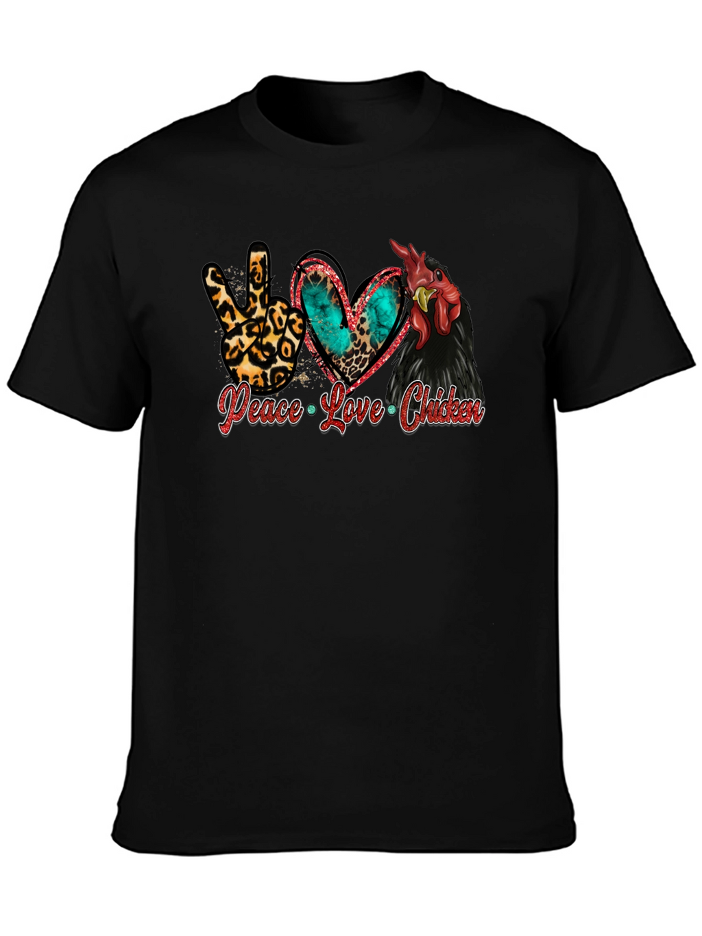 Peace Love Chicken T-Shirt Animal Lover Tee