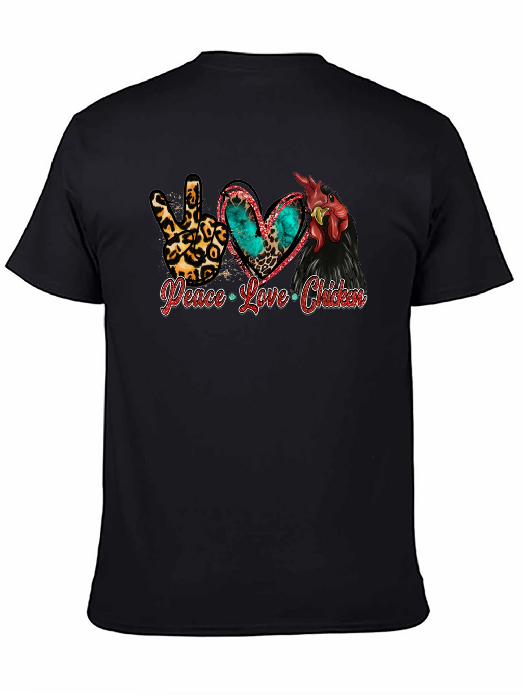 Peace Love Chicken T-Shirt Animal Lover Tee