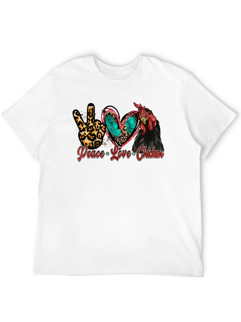Peace Love Chicken T-Shirt Animal Lover Tee