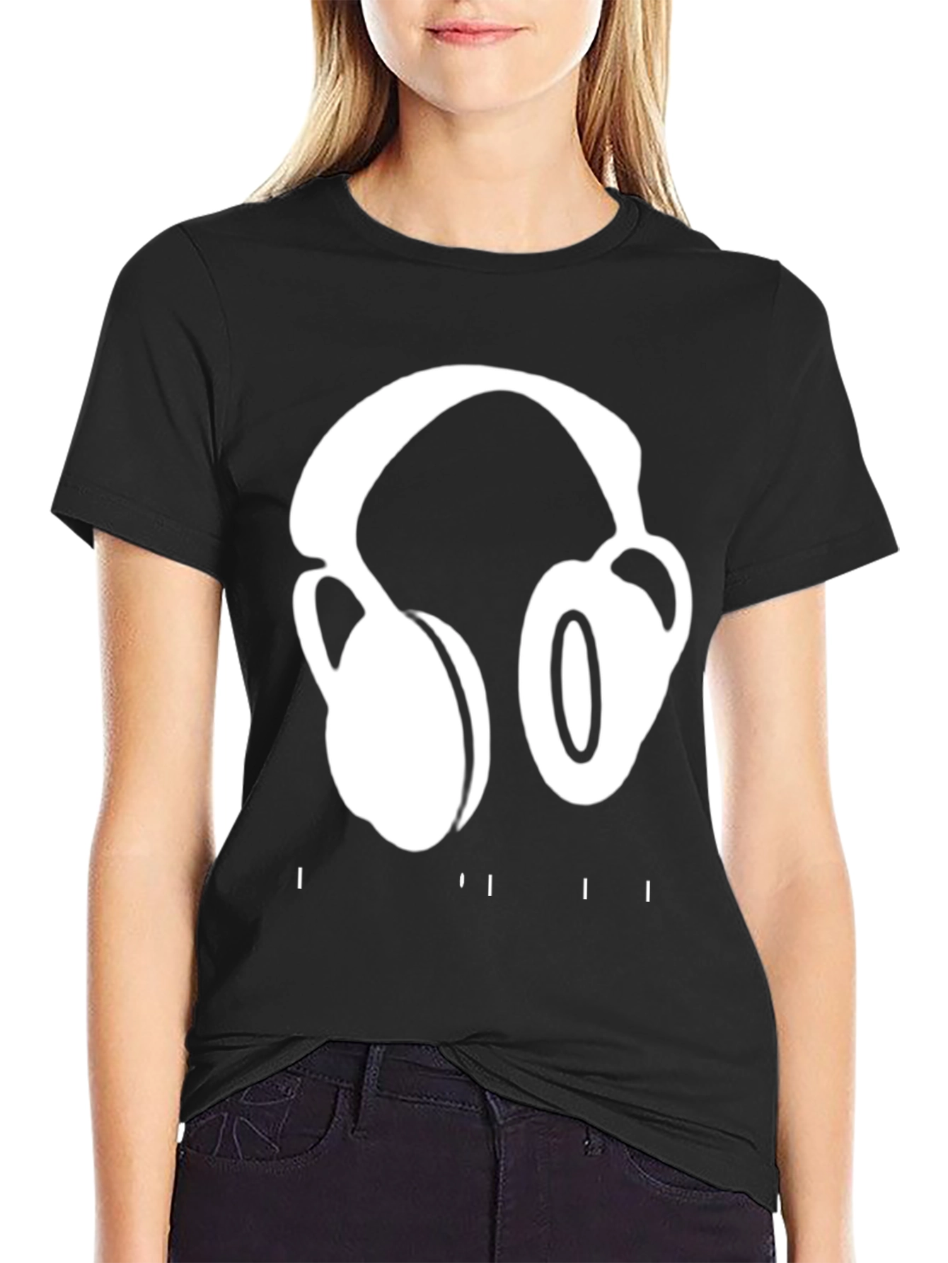 Headphones Graphic T-Shirt - Black