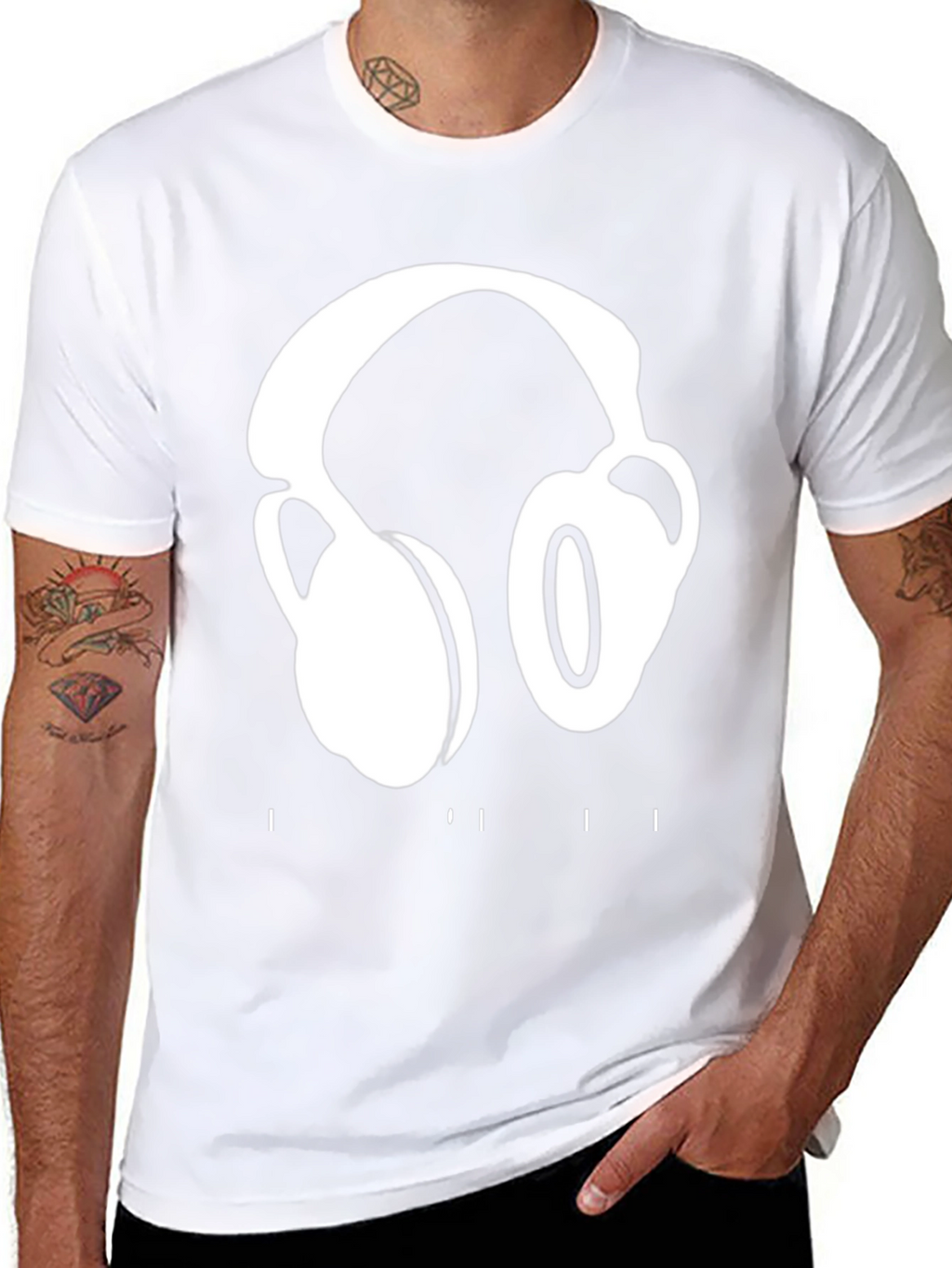 Headphones Graphic T-Shirt - Black