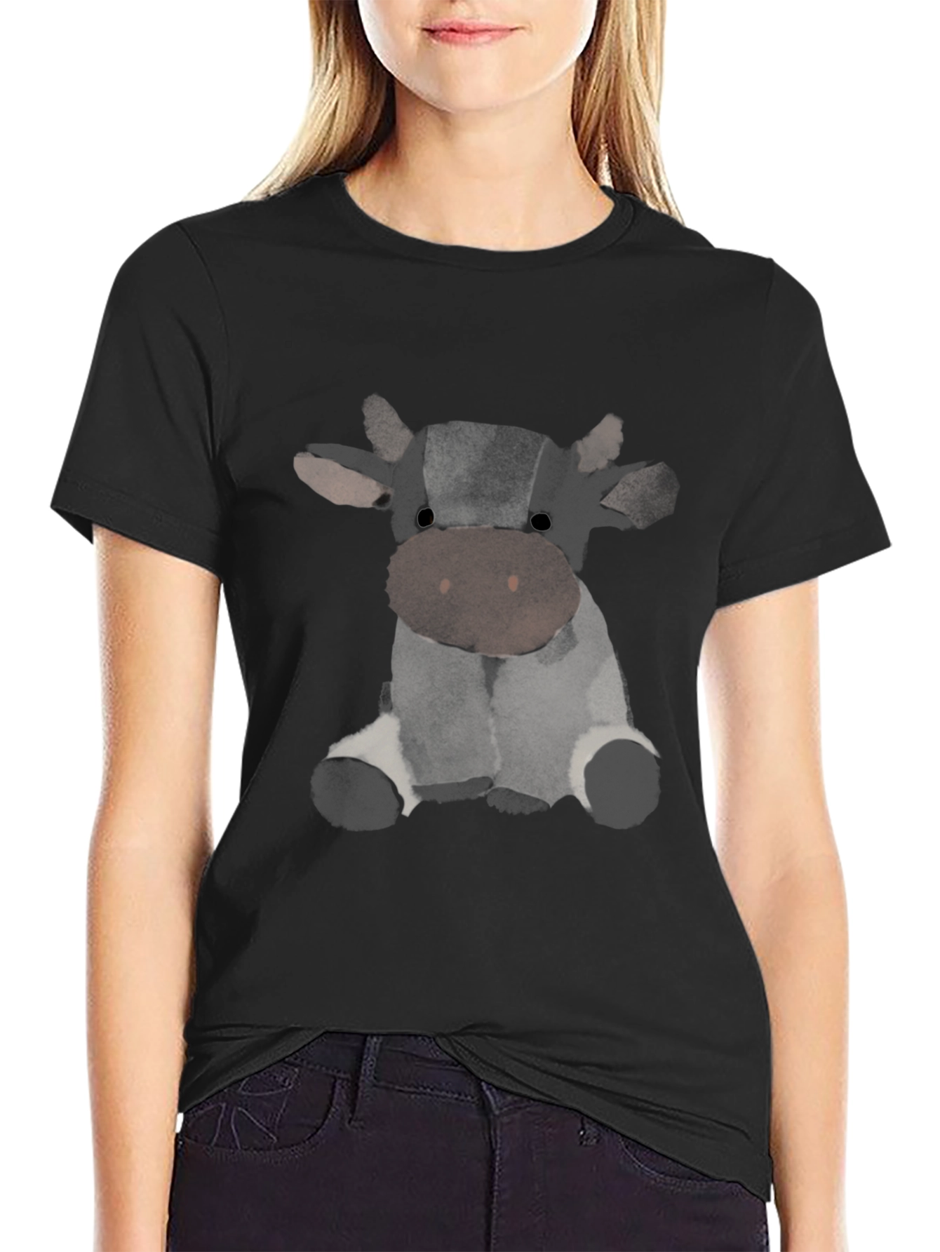 Cow Graphic Black T-Shirt