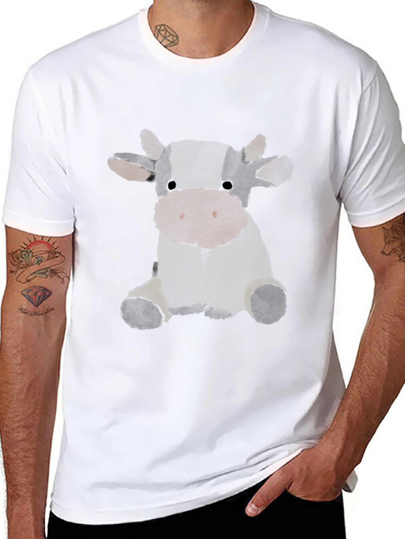 Cow Graphic Black T-Shirt