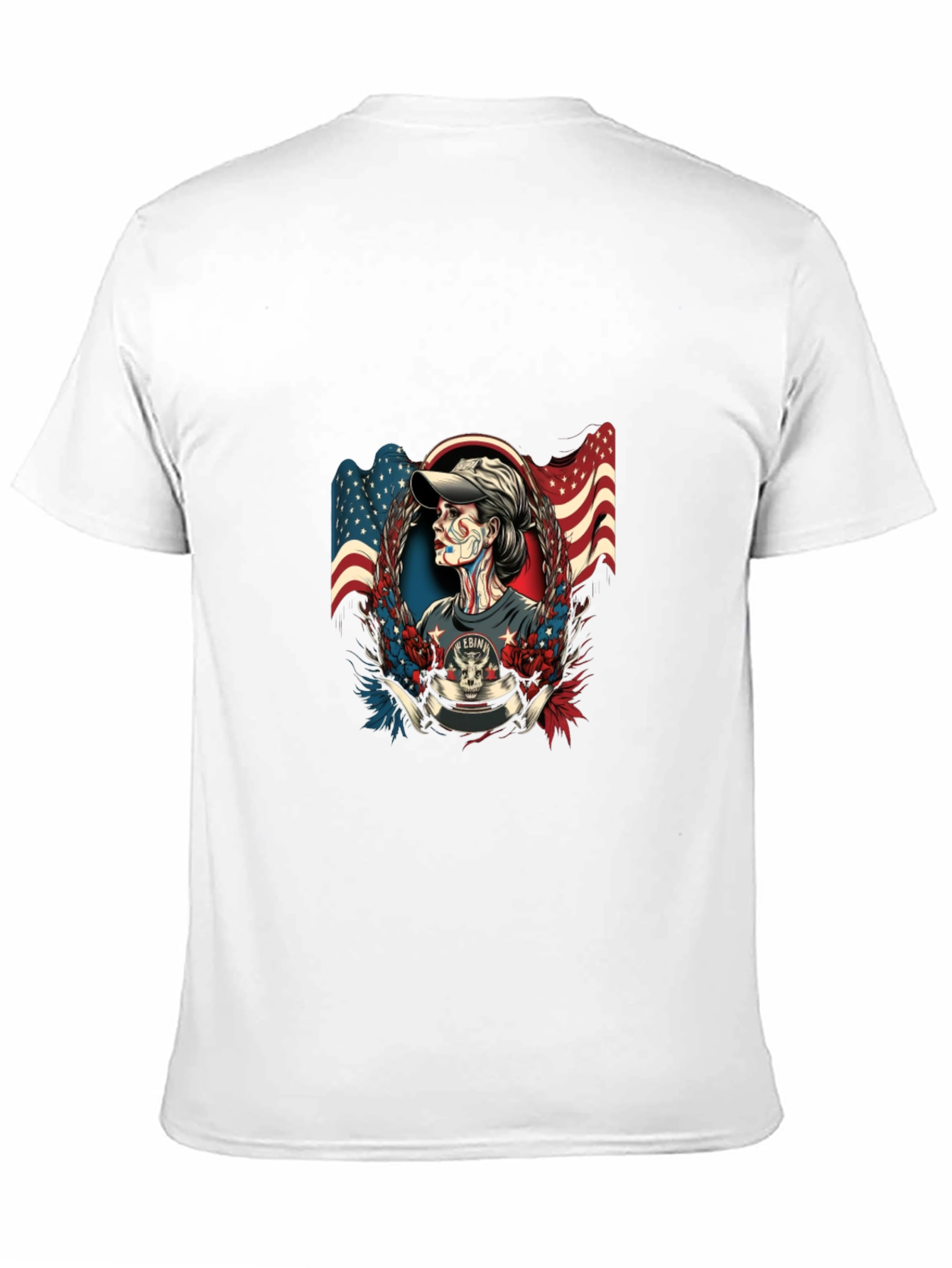 Patriotic Skull American Flag Graphic T-Shirt