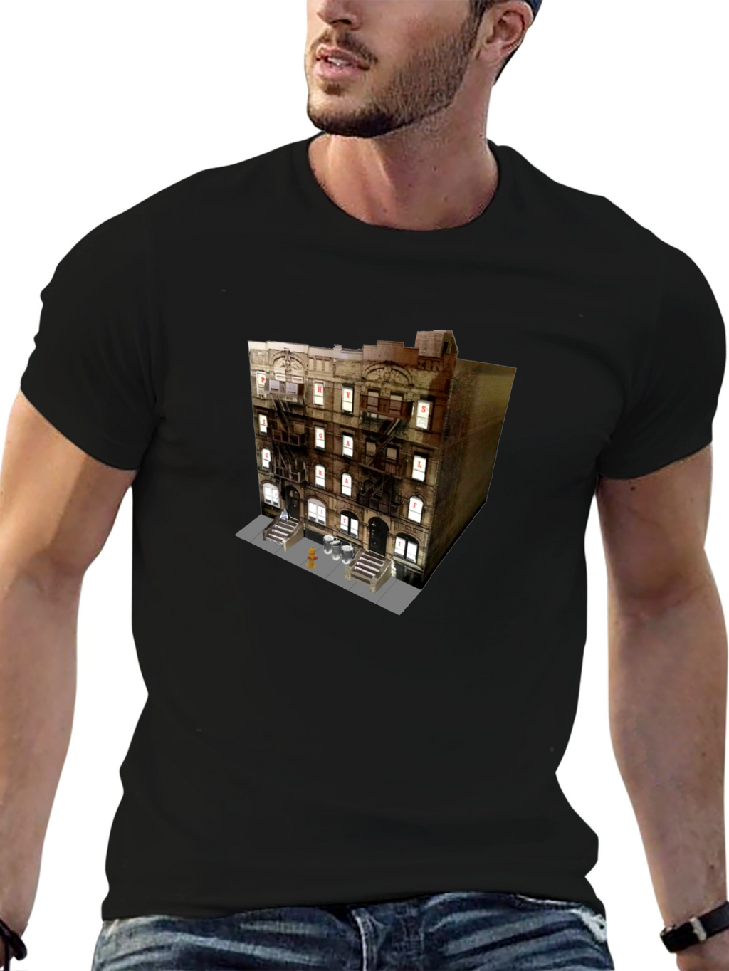 Urban Building Graphic Tee - Cityscape Style