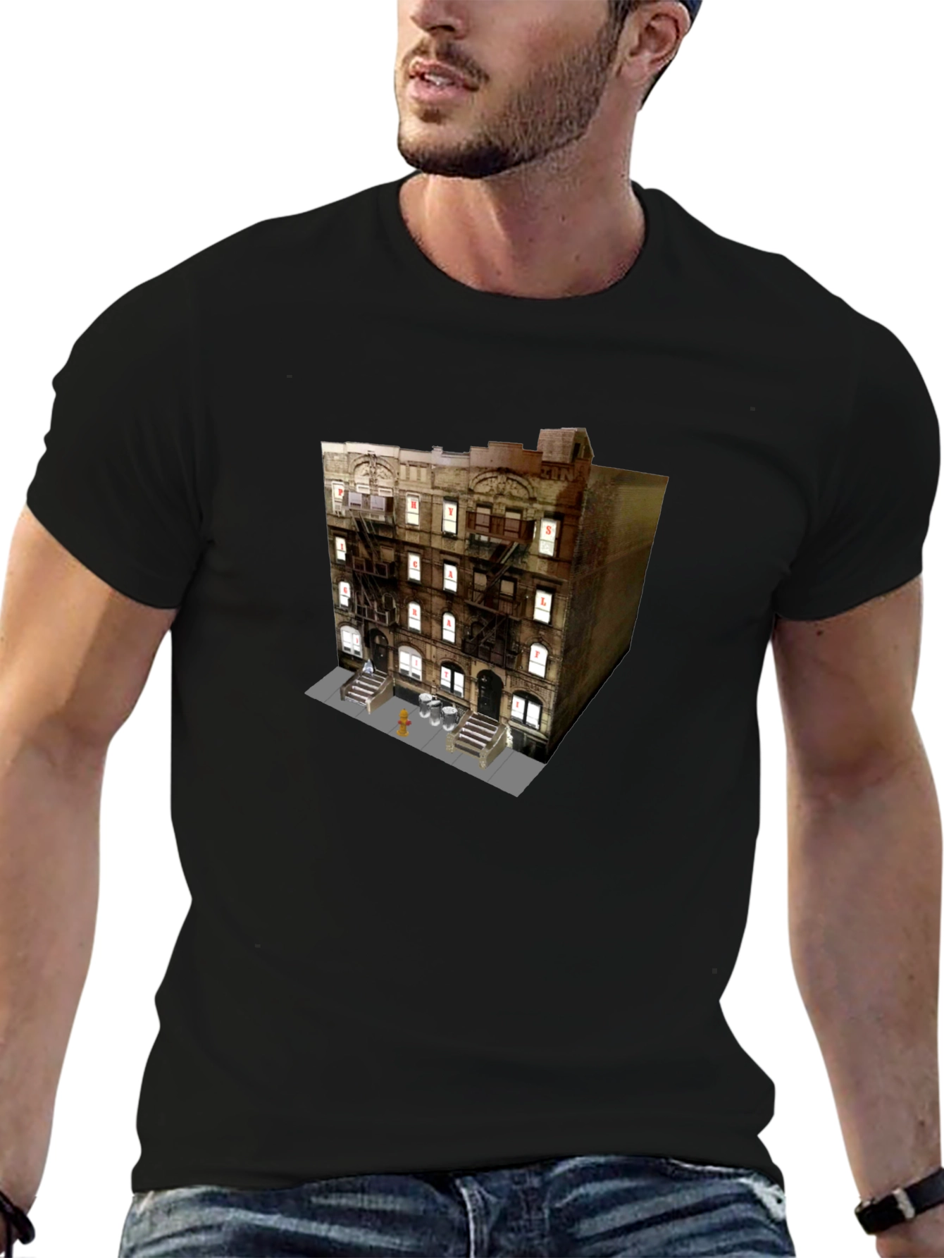 Urban Building Graphic Tee - Cityscape Style