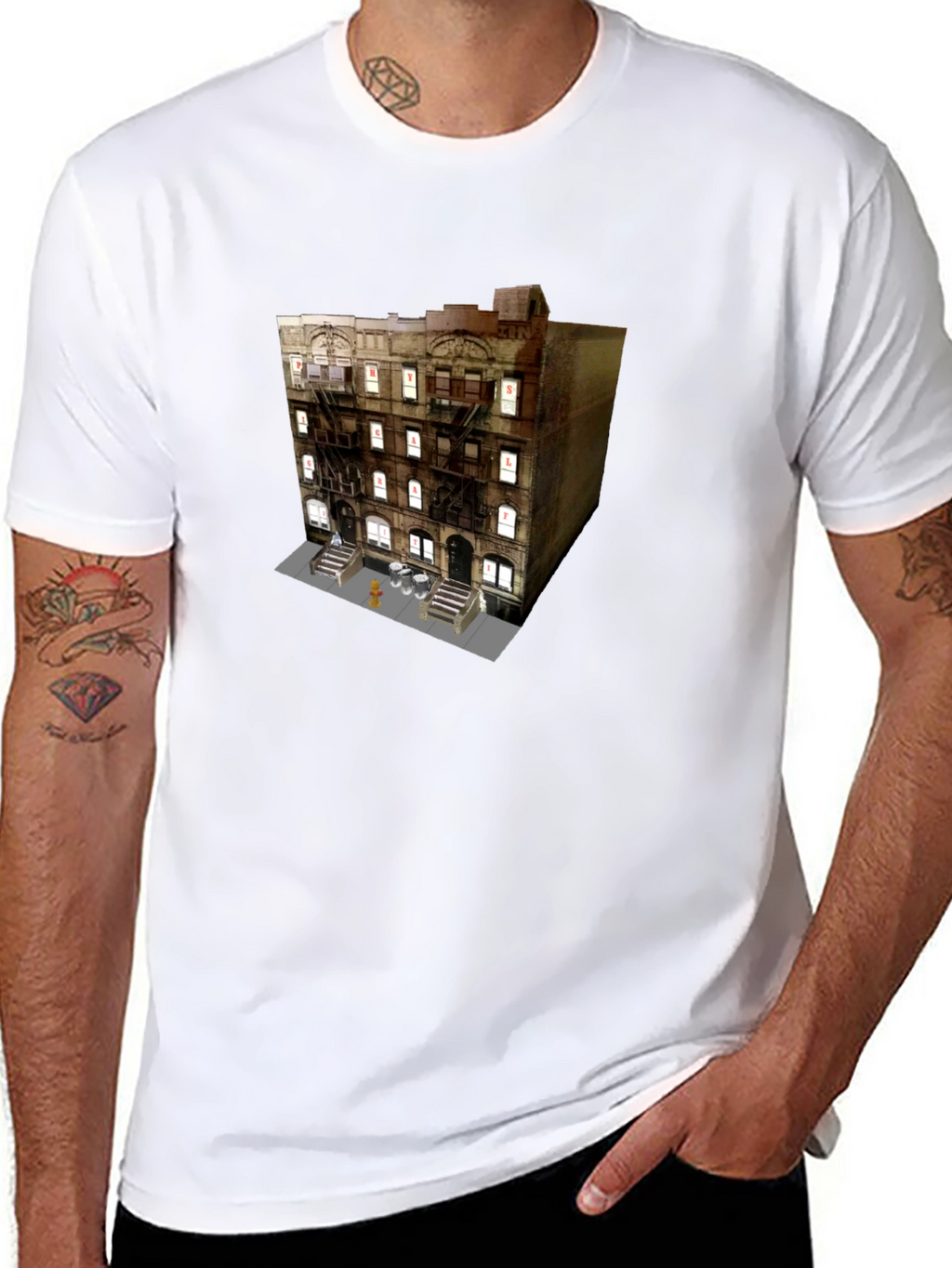 Urban Building Graphic Tee - Cityscape Style