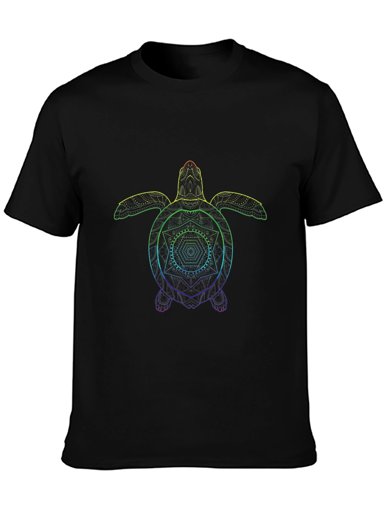 Rainbow Turtle Geometric T-Shirt