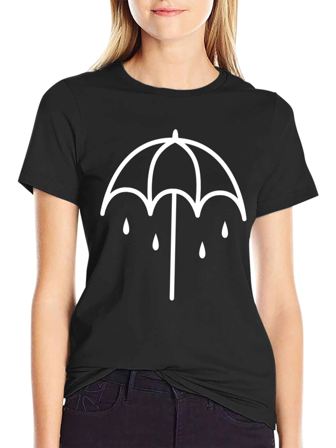 Umbrella Raindrop Graphic Tee - Soft Cotton T-Shirt