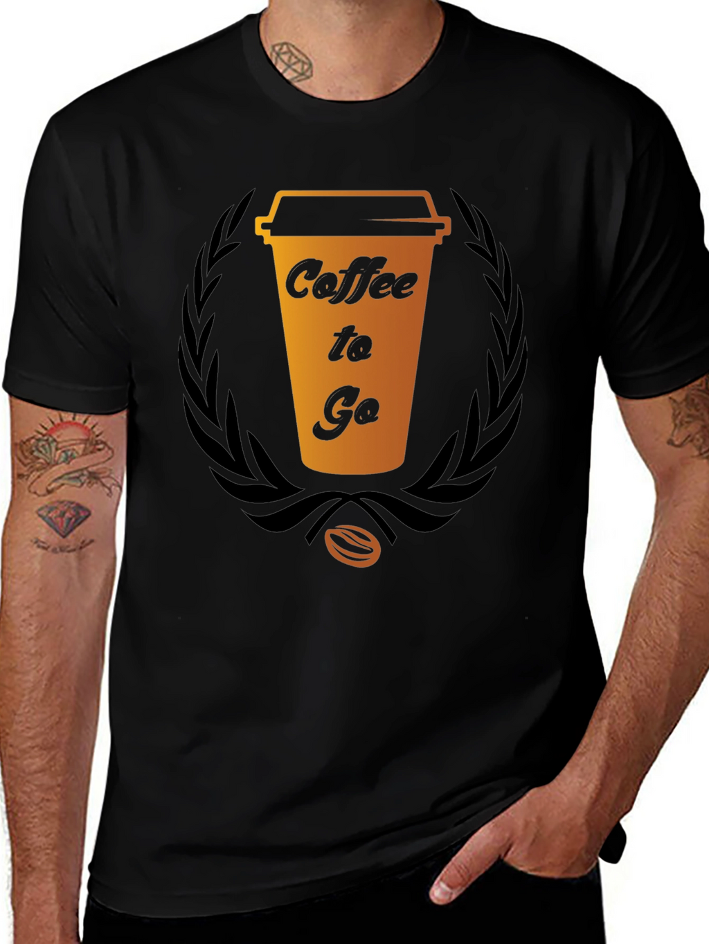 Coffee To Go Graphic Tee - Black Cotton T-Shirt