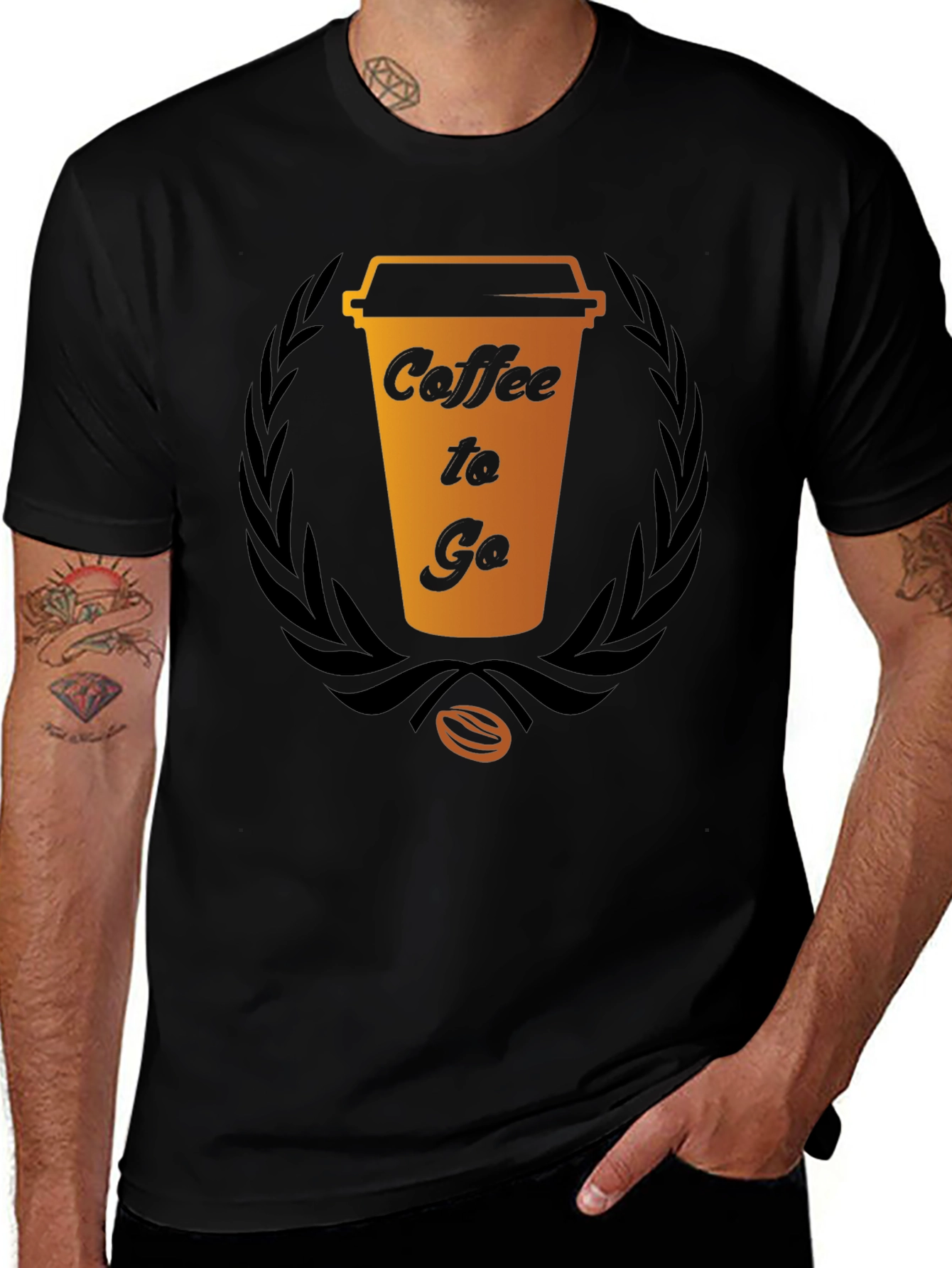 Coffee To Go Graphic Tee - Black Cotton T-Shirt