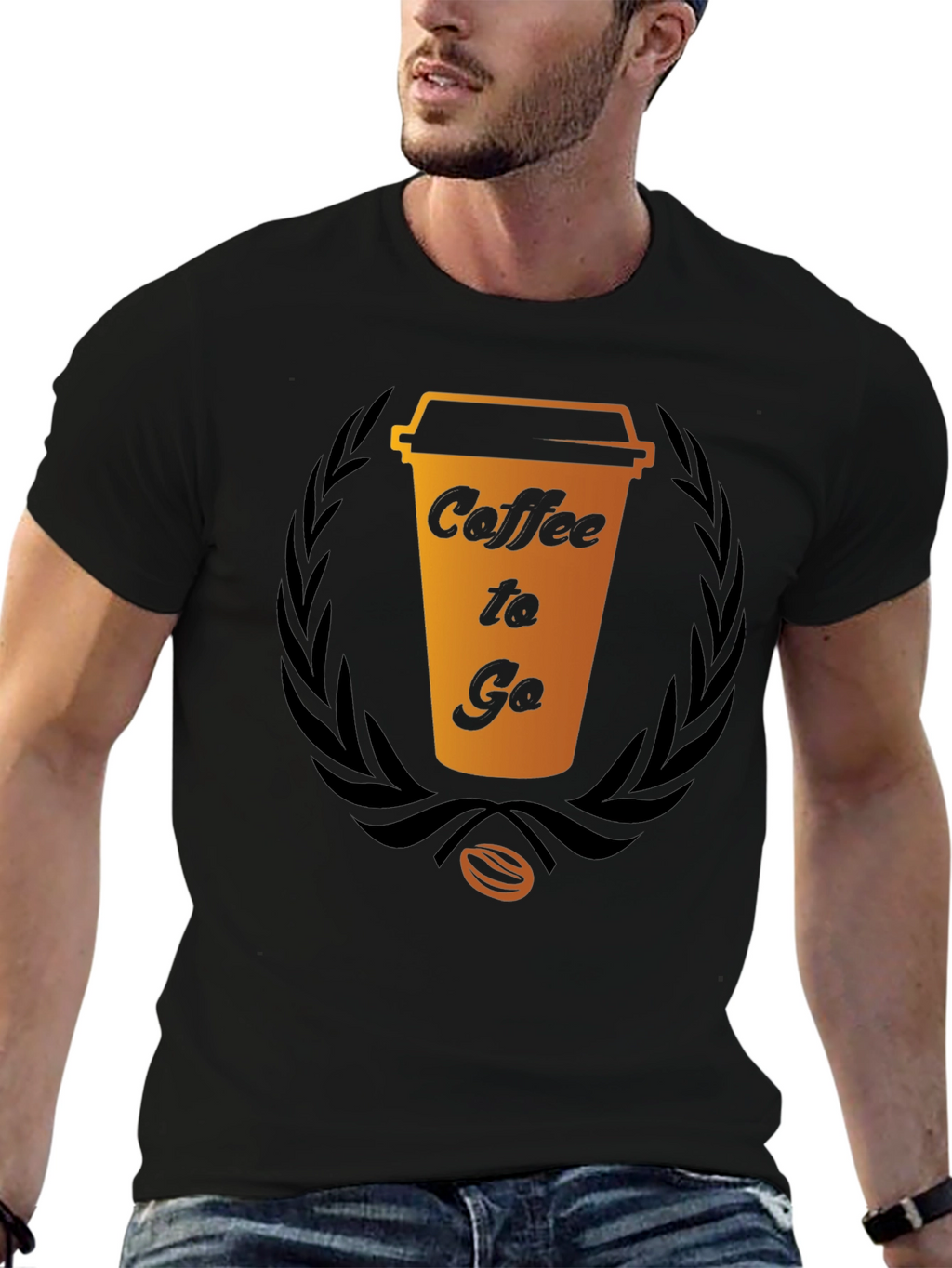 Coffee To Go Graphic Tee - Black Cotton T-Shirt