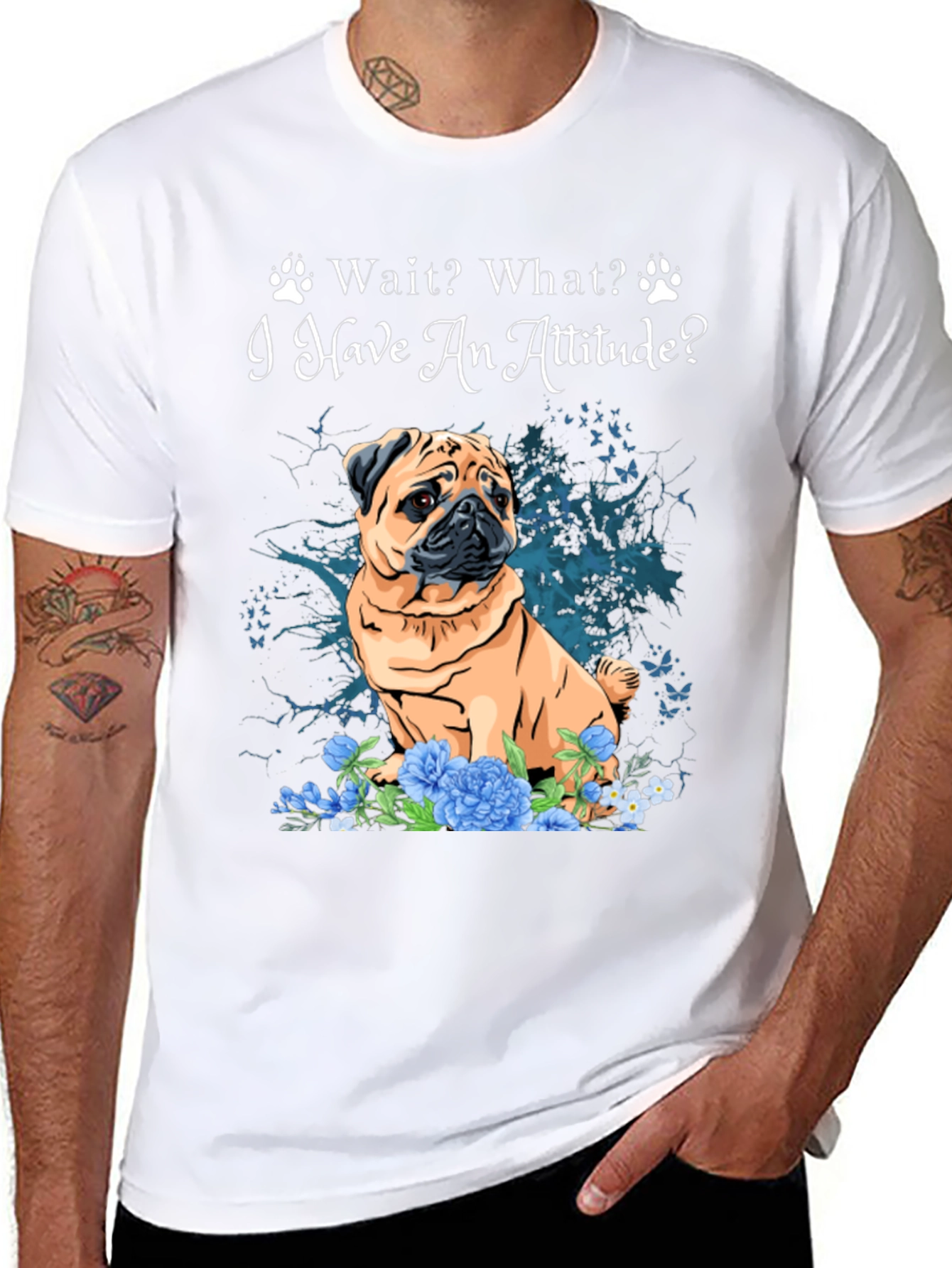 Pug Attitude T-Shirt - Cute Dog Tee