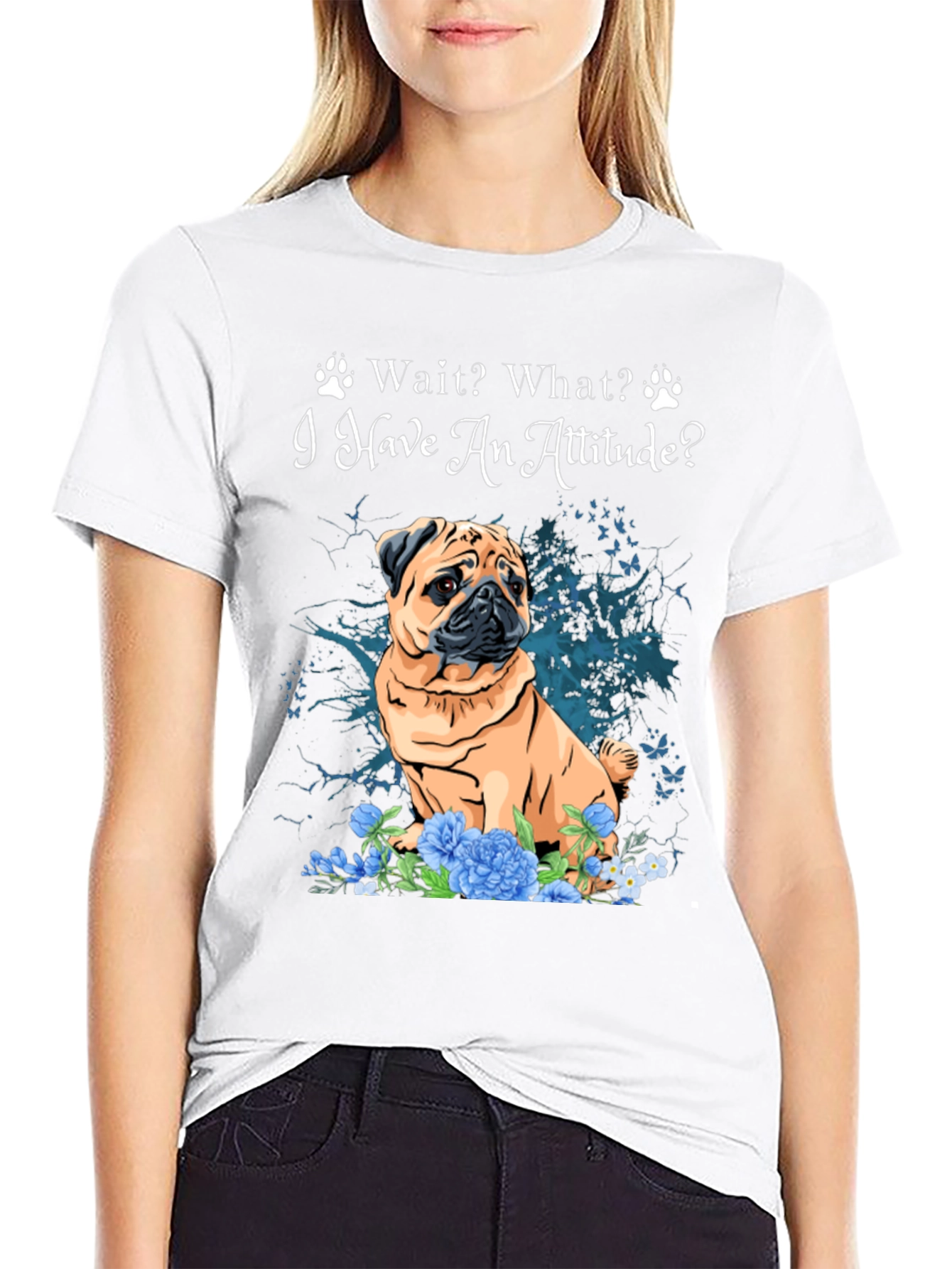 Pug Attitude T-Shirt - Cute Dog Tee
