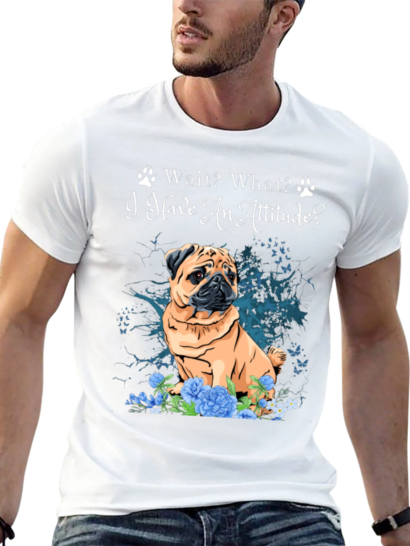 Pug Attitude T-Shirt - Cute Dog Tee