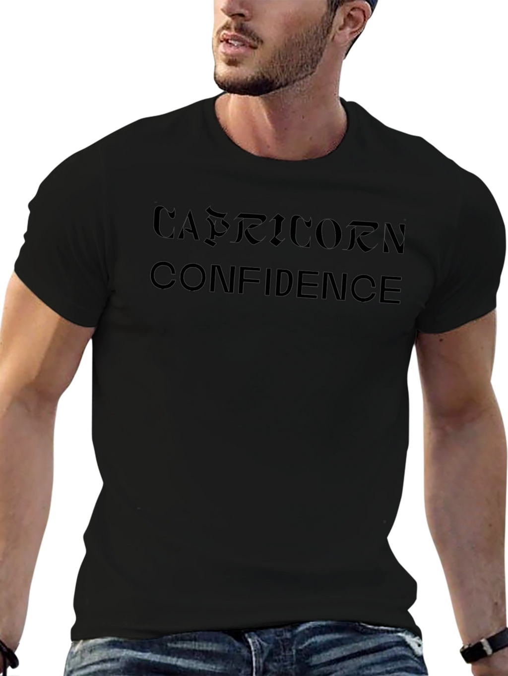 Capricorn Confidence Black T-Shirt