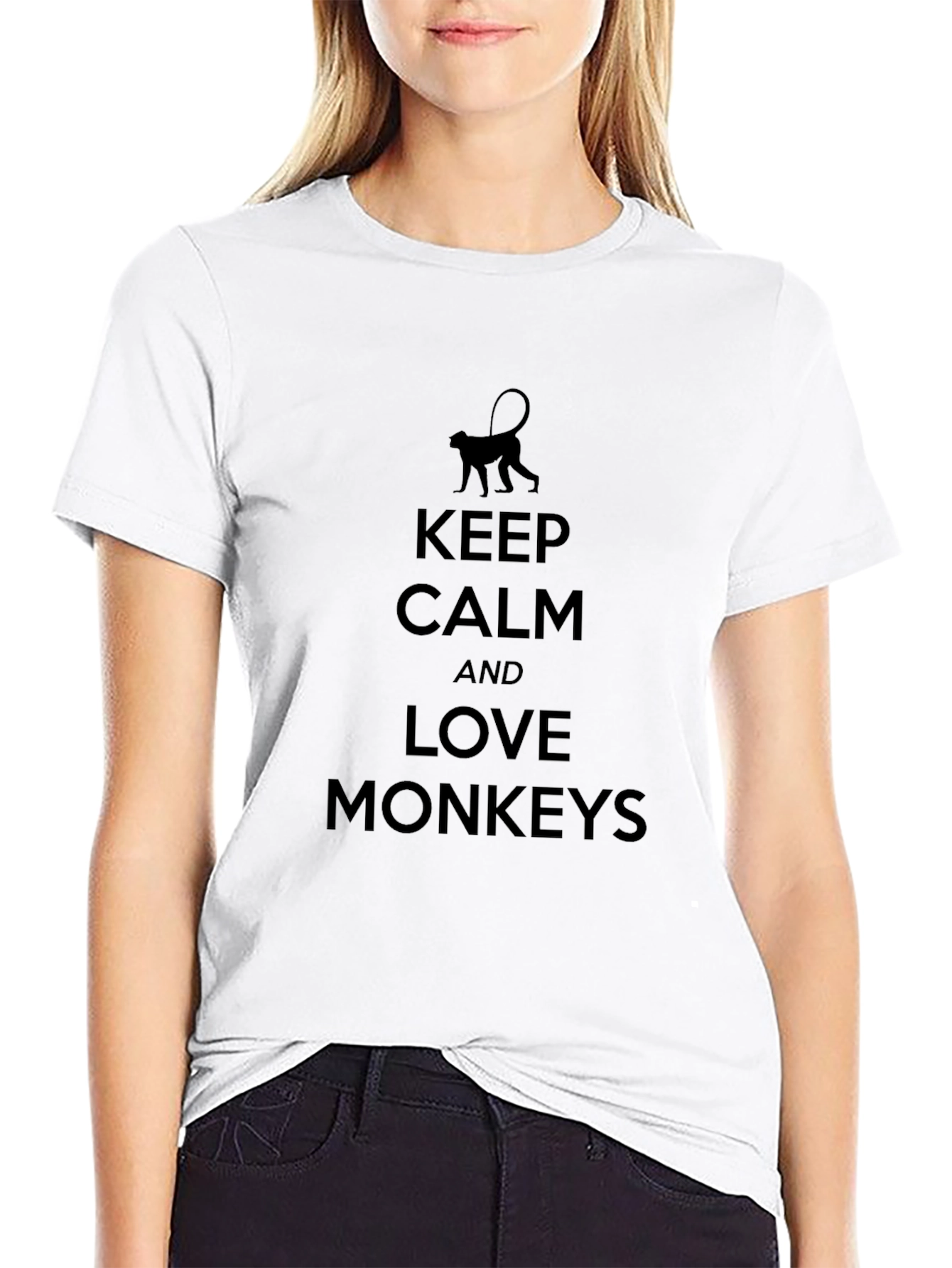 Keep Calm and Love Monkeys T-Shirt - Black