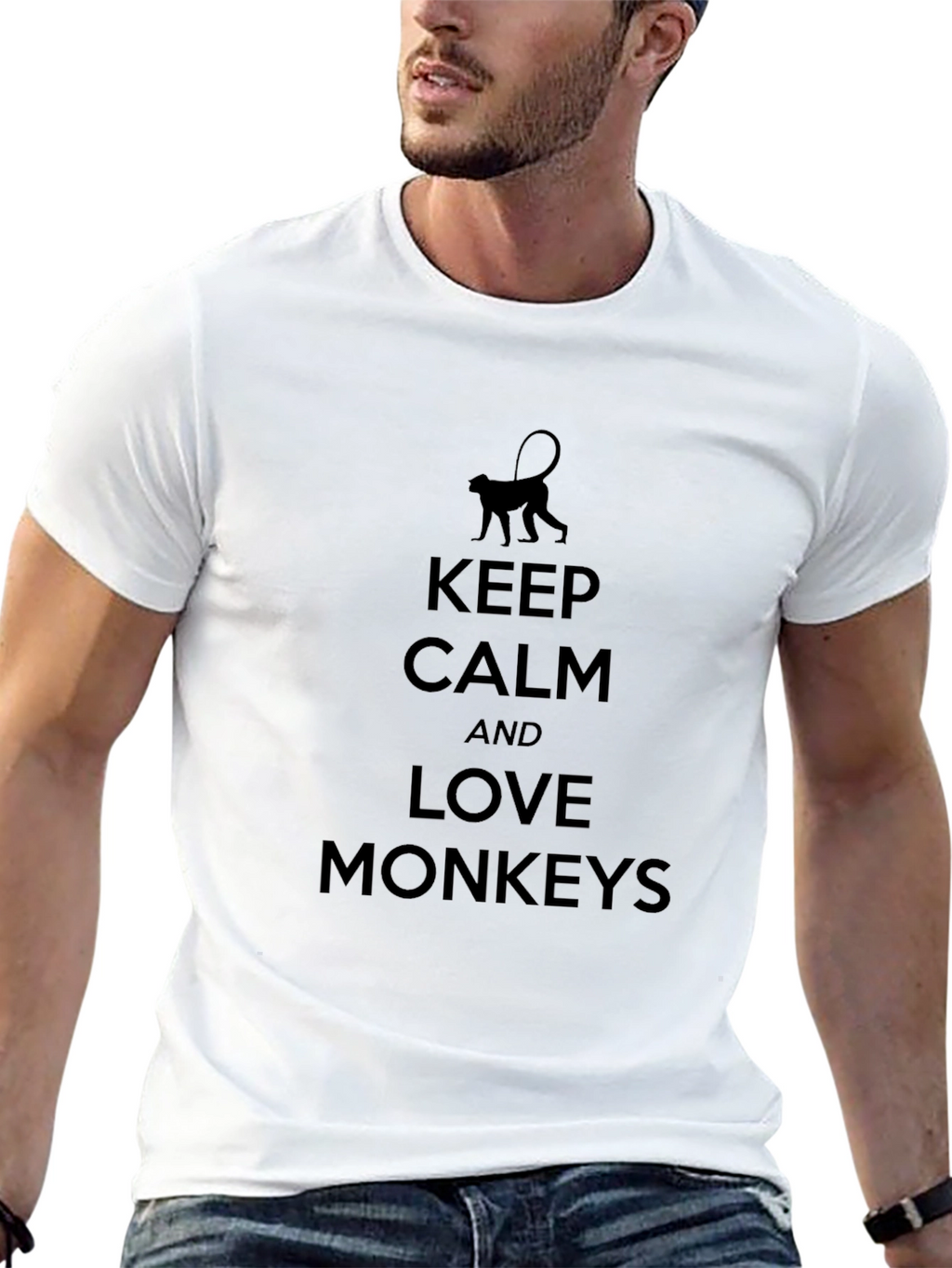 Keep Calm and Love Monkeys T-Shirt - Black
